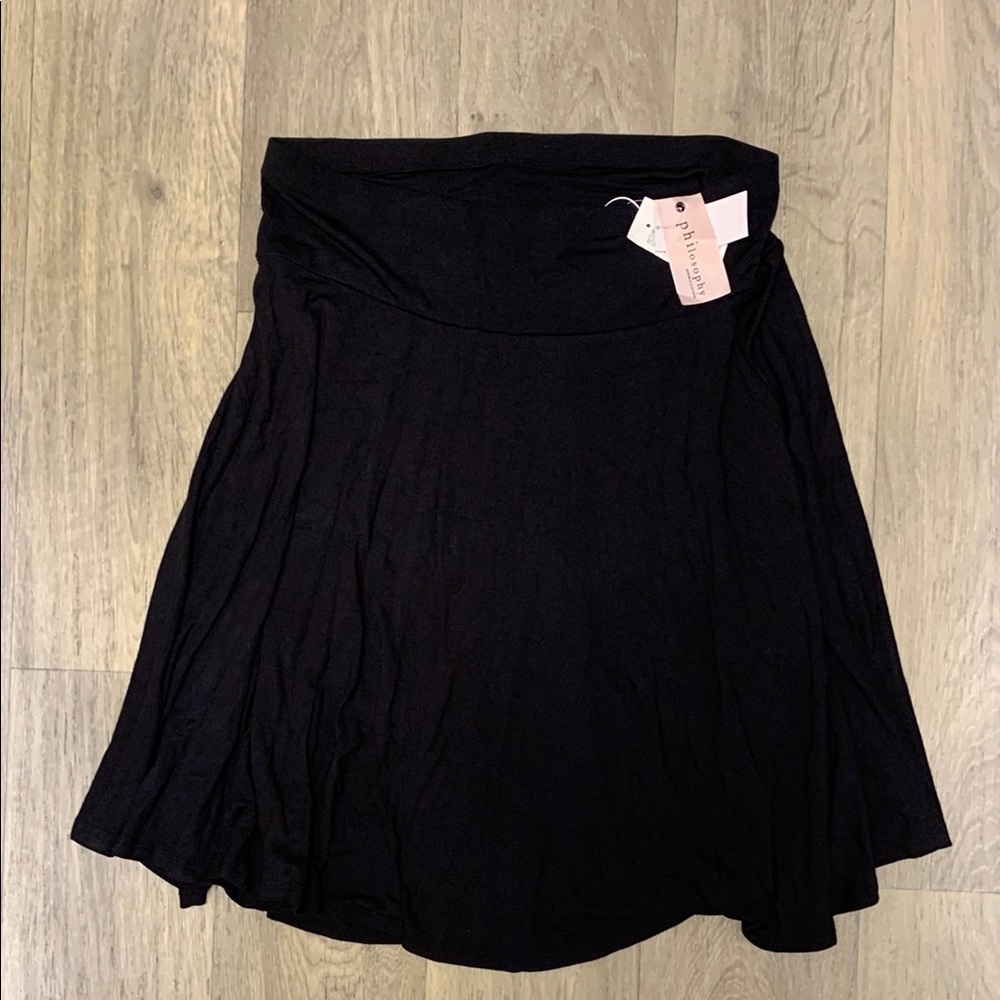 Philosophy Black and Pink Mini Skater Skirt for Casual Occasions